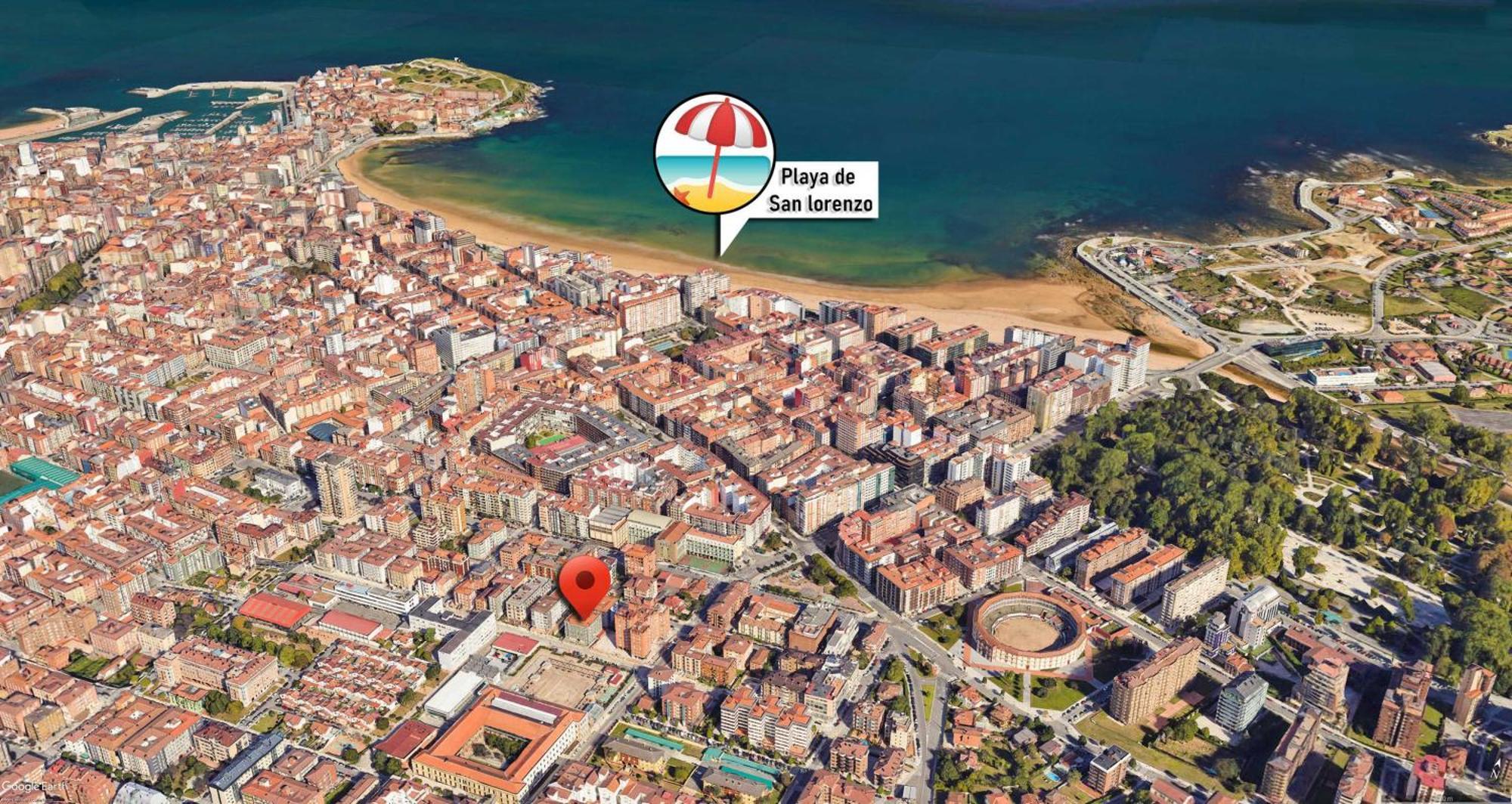 Espacio Moderno En Gijon Playa Exteriör bild